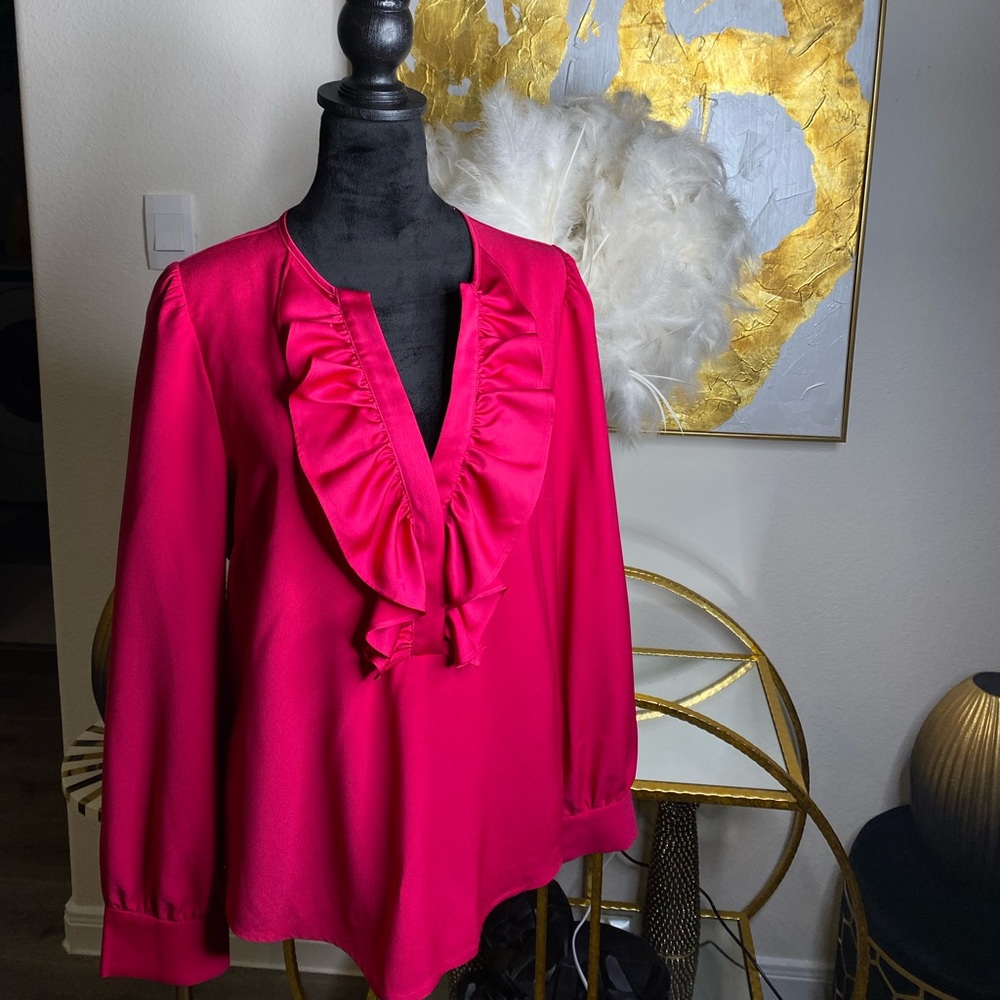 J Crew Ruffle Pullover Blouse